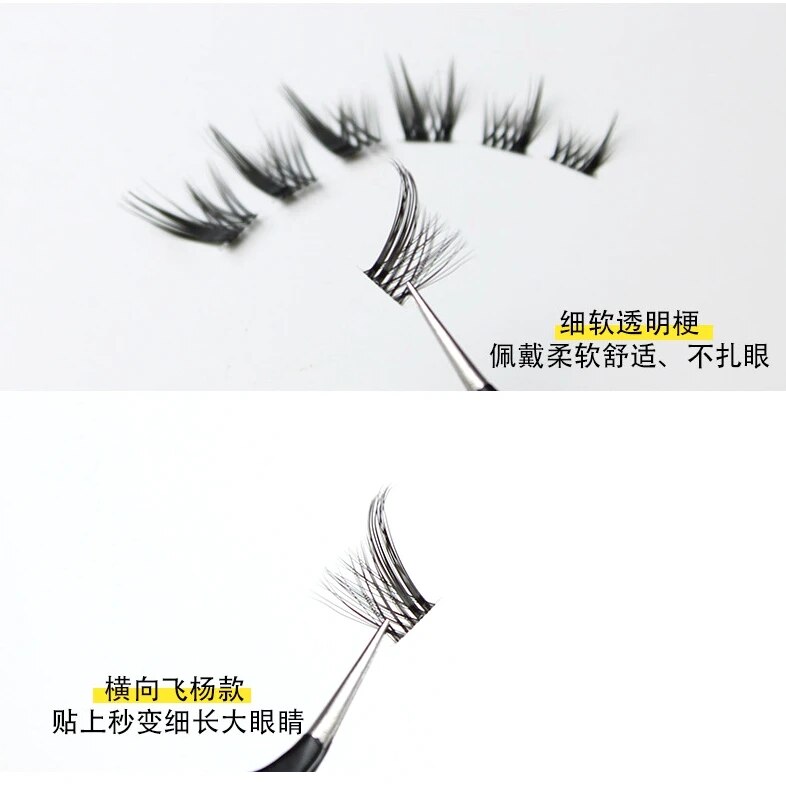 New Individual Eyelashes Fluffy Natural Segmented Bundles False Eyelashes Fox Eye Effect Dramatic Lashes Extension Makeup Cils. 