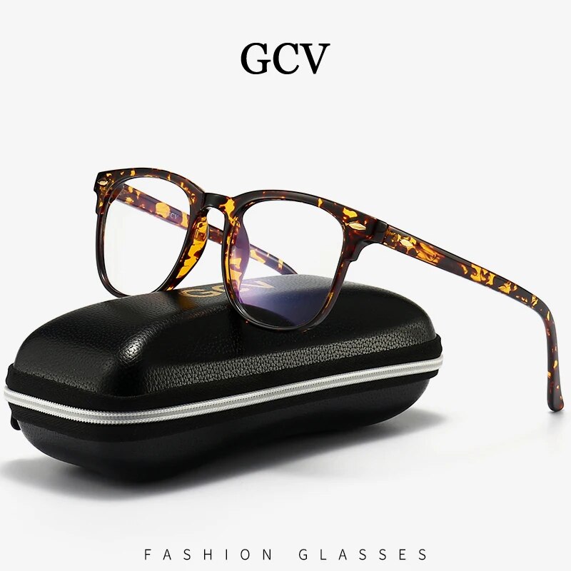 GCV Brand Rivets Square Frames Men Women The Blu-Ray Computer Goggles Ultralight Blue Light Johnny Depp Same Paragraph Glasses. 