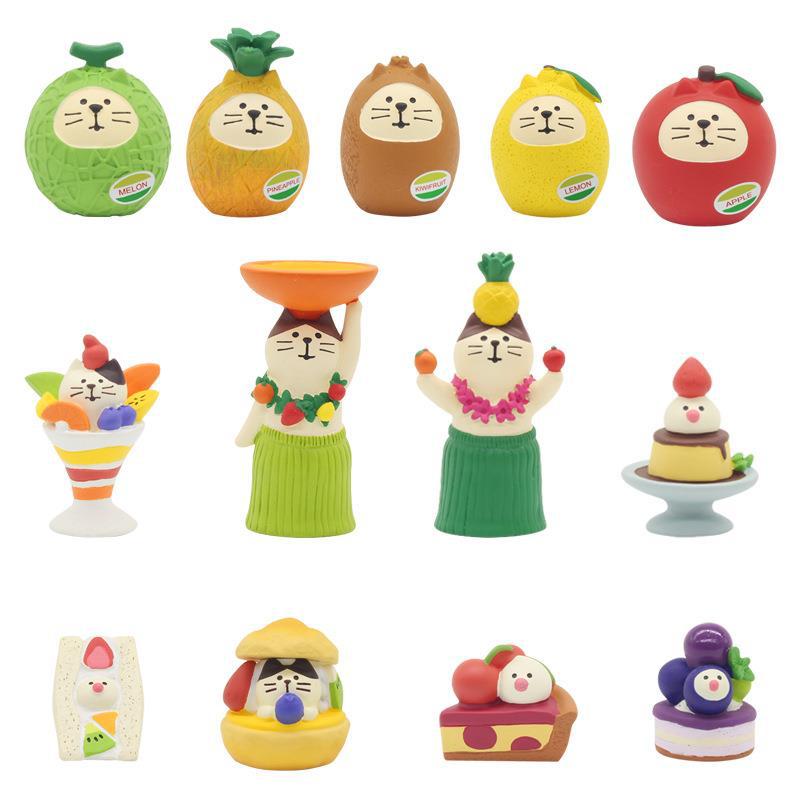 Japanese style cat ZAKKA miscellaneous goods fruit cat cat storage INS creative gift miniature scene Zeng Wan. 