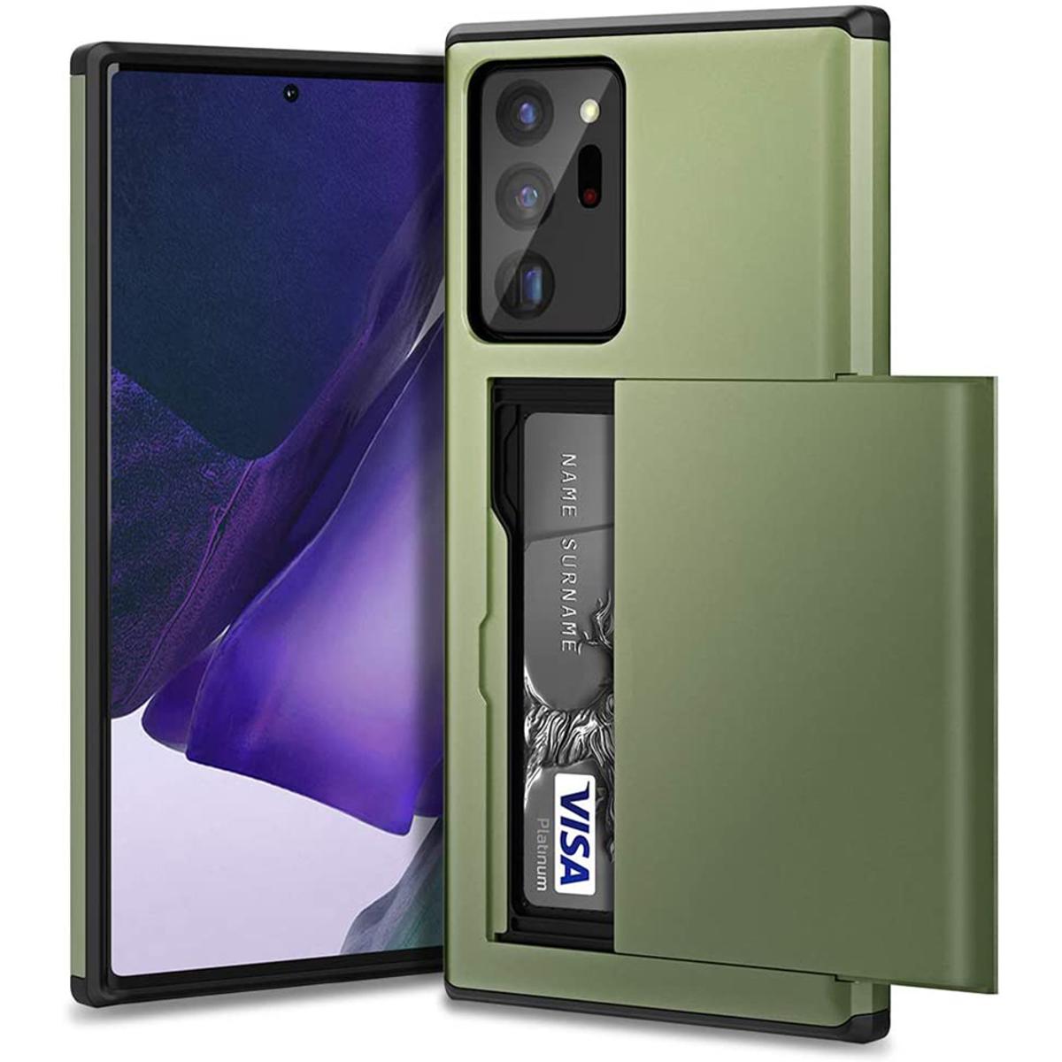 Wallet Case for Samsung Note 20 Ultra / Note 20 with Card Holder Shockproof Non-Slip Cover Dual Layer Anti-Scratch Hard PC Soft Rubber Case for Samsung Galaxy Note 20 Ultra 6.9 / Note 20 6.7