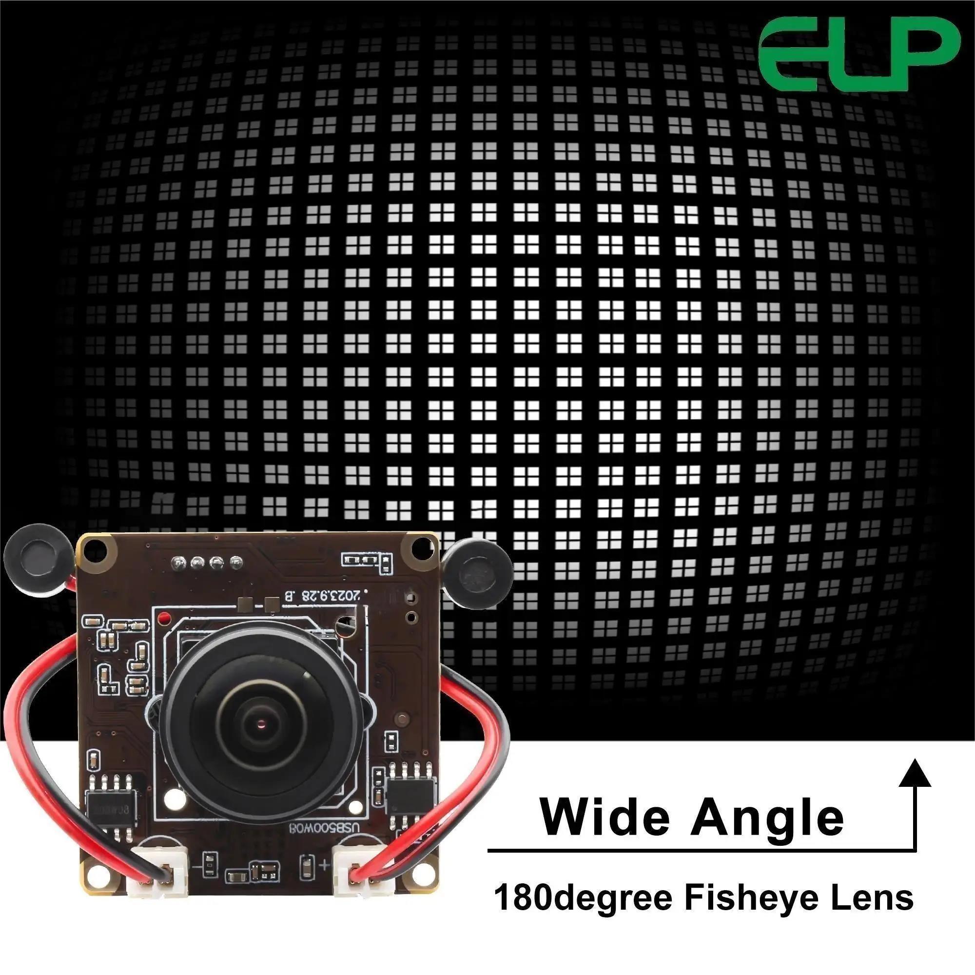 ELP 5MP USB Camera Module with Fisheye Lens Dual Microphone High Speed 30fps Webcam IMX335 Sensor 2592X1944P Ultra HD USB Webcam. 