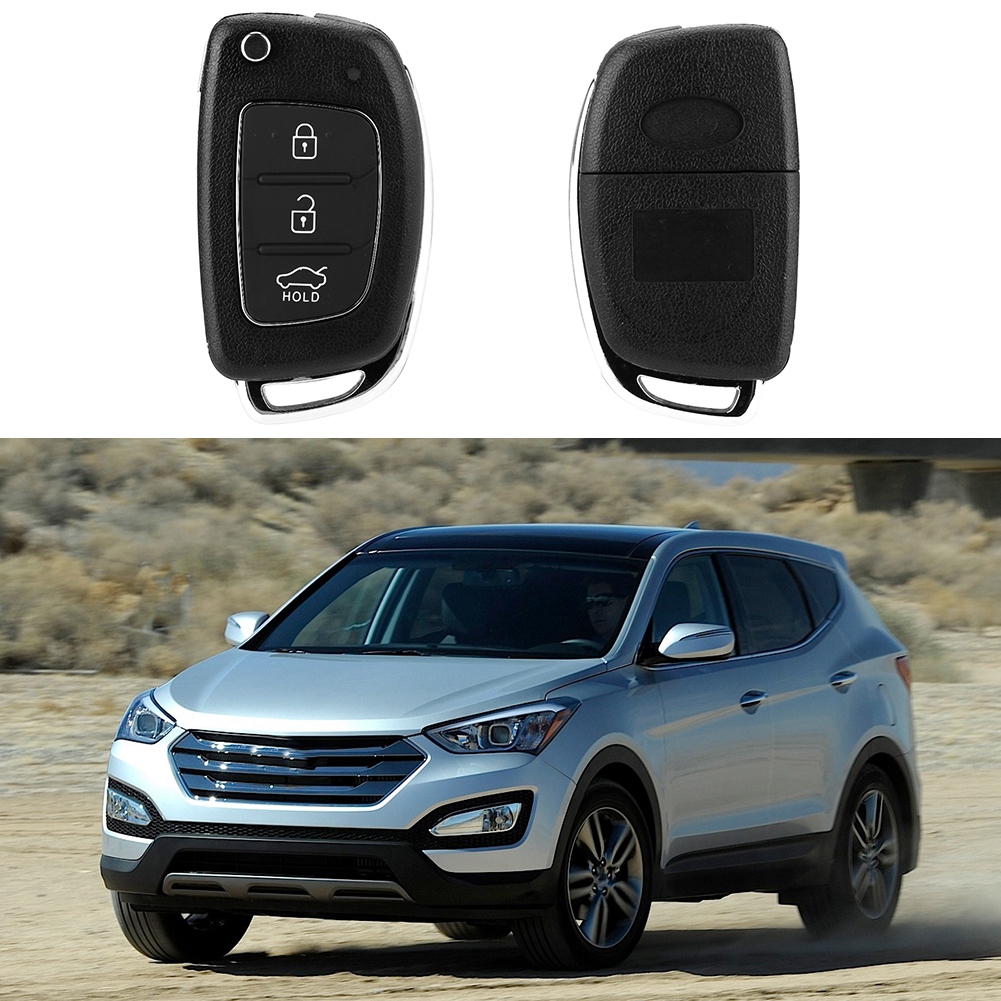 Remote Key Housing, Key Fob Case Rust Proof Wear Resistant 3 Button Protective for Car. 