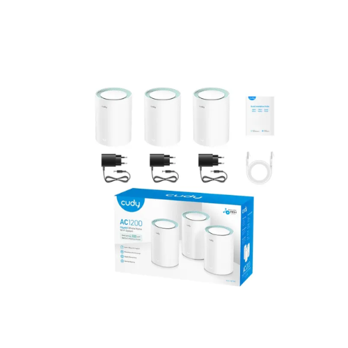 Cudy M1300 AC1200 1200mbps Gigabit Whole Home Mesh WiFi (3 Pack) Router. 