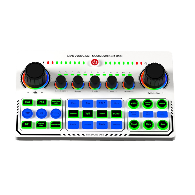 X50 Professional Recording Studio Sound Cards USB Sound Card Live Broadcast Audio Mixer Interface Ound Card Sound Card for Live Broadcast. 