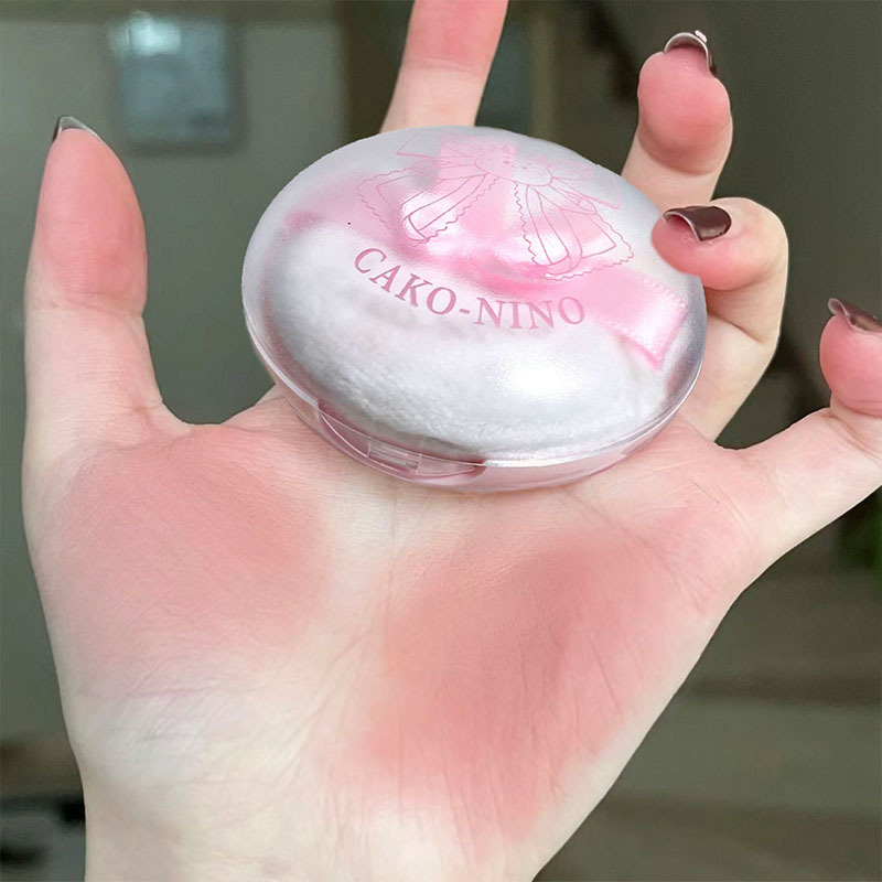 CAKO-NINO Wish Bow Monochrome Blush Looks Tender, Wears Makeup, Doesn't Fly Powder, Improves Complexion, Expands Color, Rouge. 