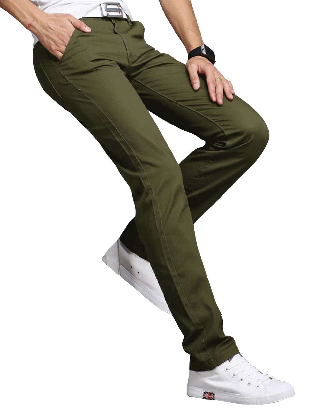 olive twill pants