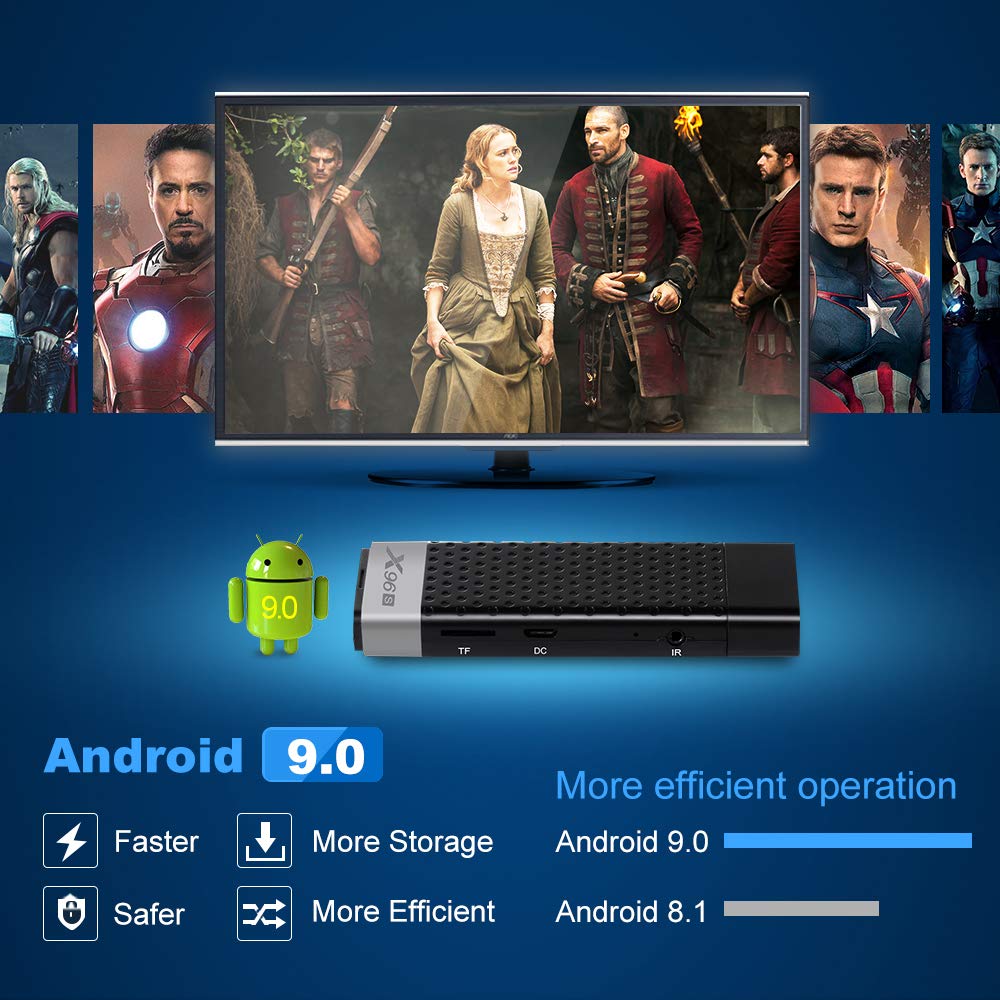X96S Amlogic S905Y2 4GB 32GB Android 9.0 TV Stick 4K HD Dongle 2.4GHz 5GHz WIFI Bluetooth4.2 Smart TV Box. 