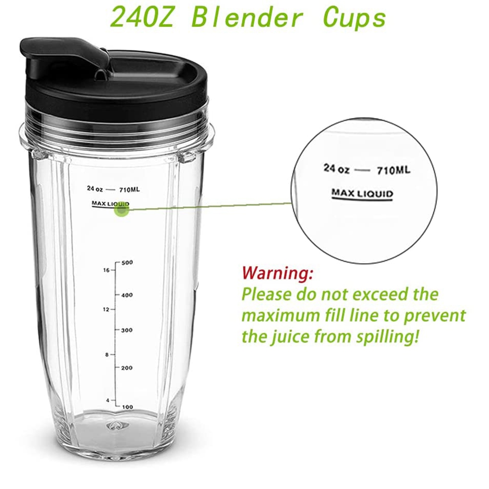 2 Pack Blender Cups with Lid for Nutri Ninja IQ BL450 BL480 Blender. 