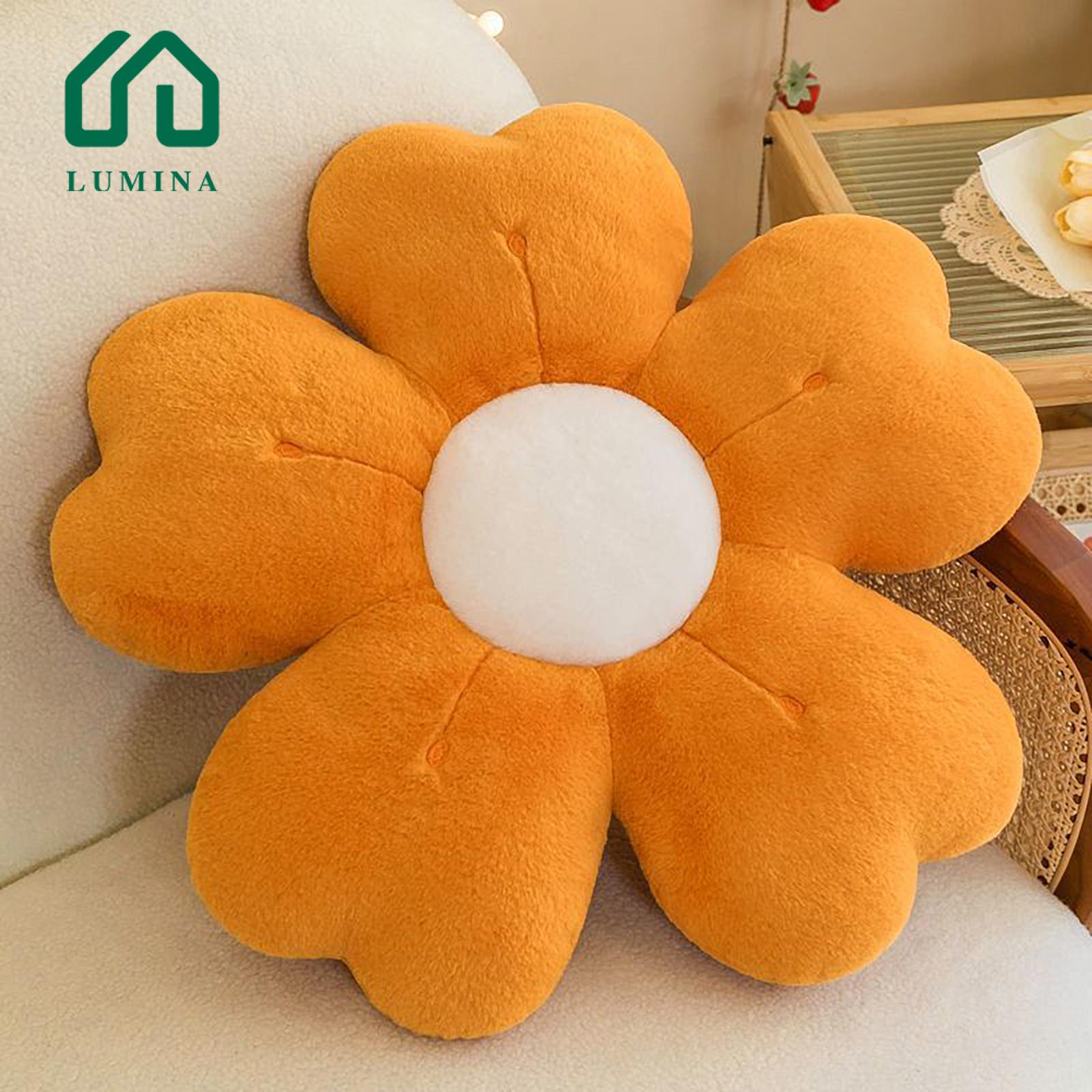 Lumina Throw Pillow Flower Shaped Floor Pillow Stylish Durable Cushion for Sofa Couch Decor Washable Non-fading Design Perfect for Homes Plush Pillow. 
