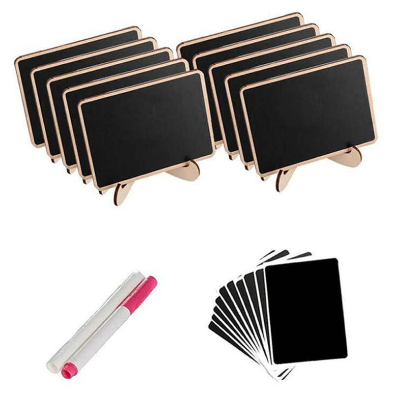 Mini Chalkboard Label Signs, 30 Pack Framed Easel Stand Wooden Blackboard for Buffet Food Signs, Wedding Place Cards