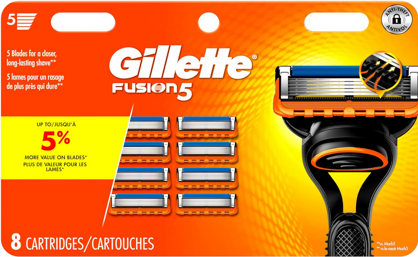 Gillette Fusion5 men's Razor Blade Refills, 8 Count