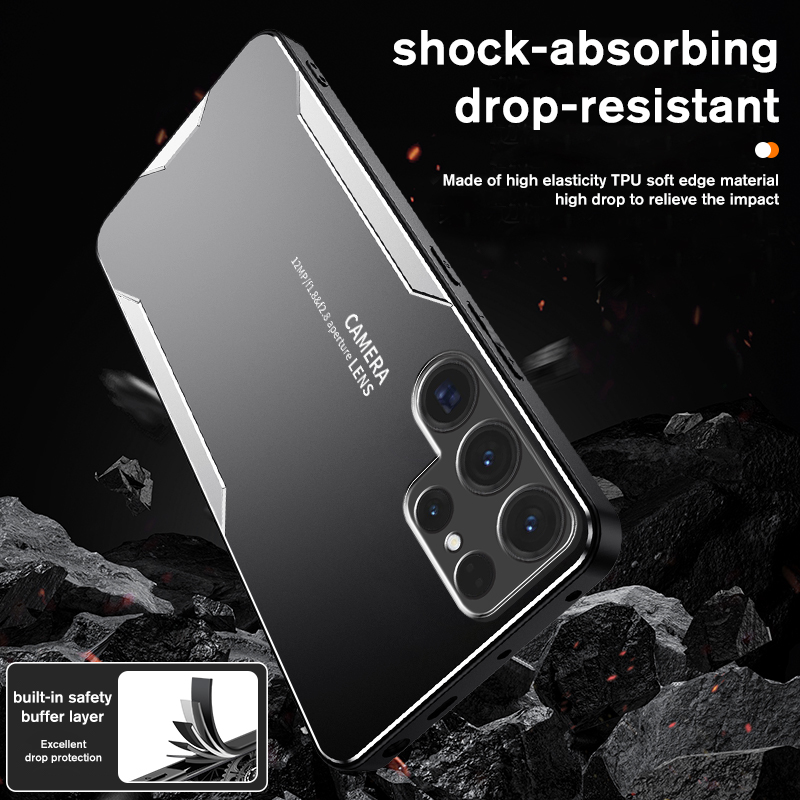Phone case Samsung Galaxy S24 Plus 24 Ultra Aluminum Metal Matte Cover Soft Silicone Frame Camera Protection Back Cover Samsung Galaxy S24 Plus 24 Ultra case. 