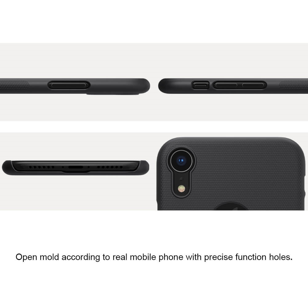 Nillkin ( iPhone XR ) Super Frosted Shield Matte cover case for Apple iPhone XR (with LOGO cutout) - Black. 