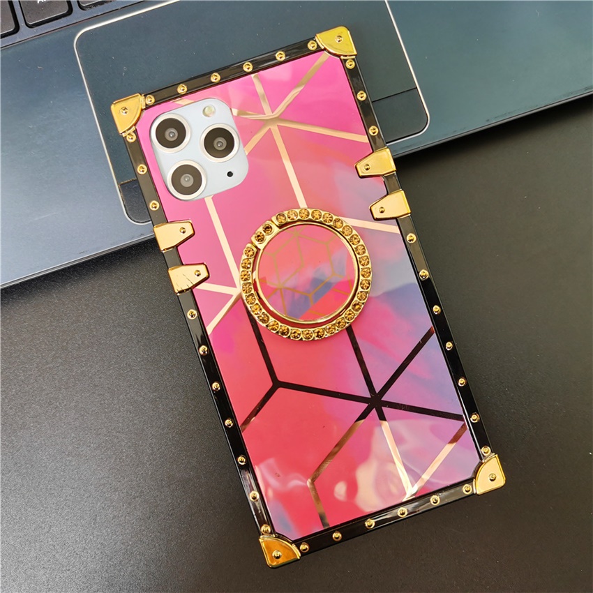 Luxury Glitter Gradient Geometric Square Cover Case For Xiaomi Redmi Note 11 PRO 10 PRO MAX 9 9A 9C 10 10A 10C POCO X3 GT M3 M4. 