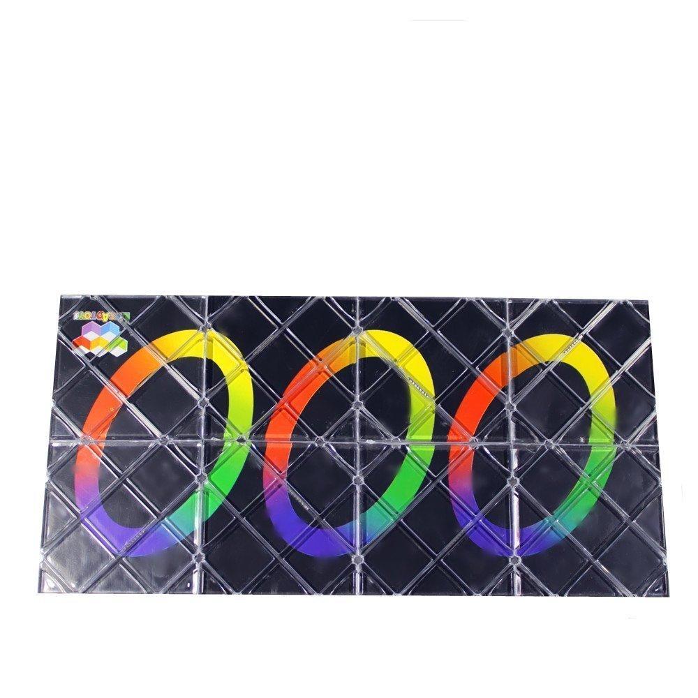 NYT Lingao 8 Panels 3 Rings Black Magic Folding Puzzle Cube Twisty. 