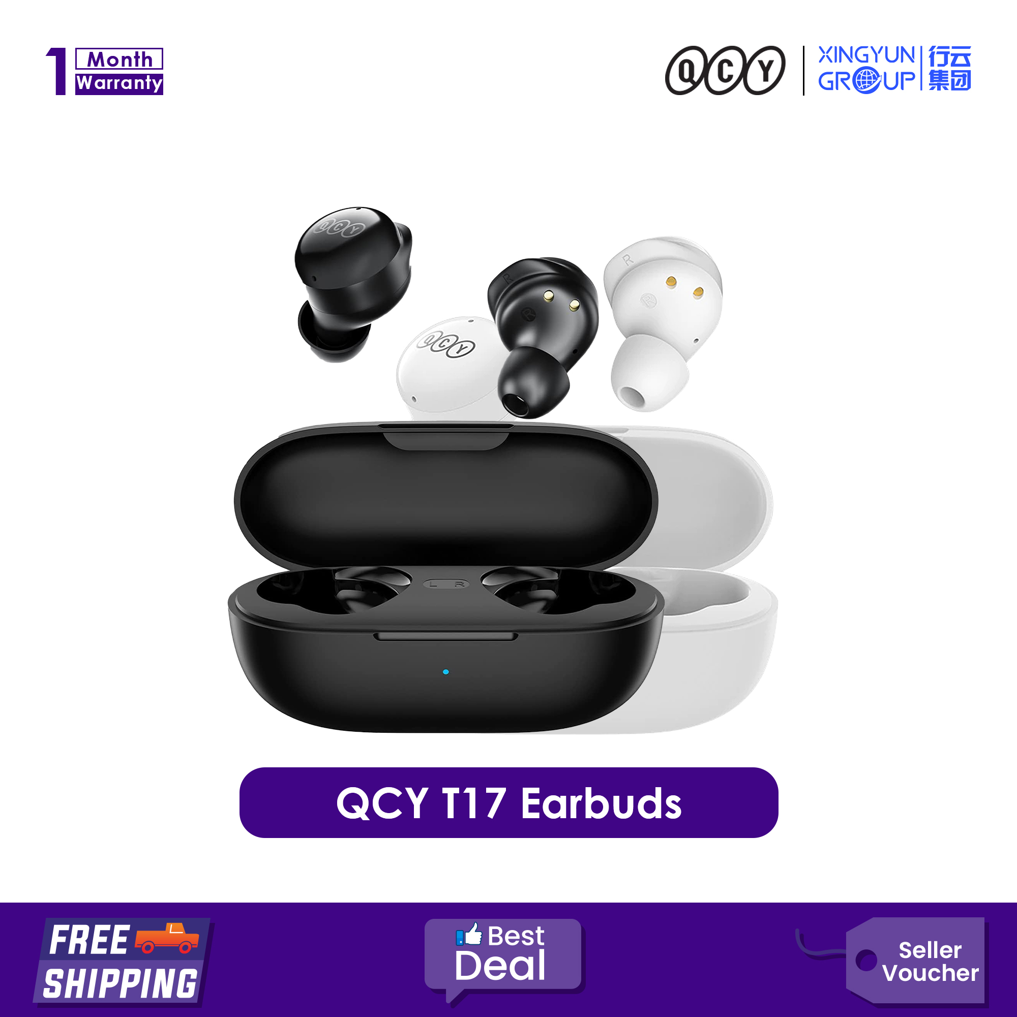 QCY T17 Bluetooth 5.1 Touch Control Low Latency Wireless Earbuds for Game