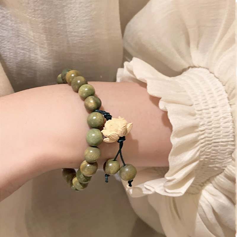 Bodhi Duobao eighteen seed bracelet inscription no daizhi (Hokkien language) prayer blessing carefree Buddha bead bracelet. 