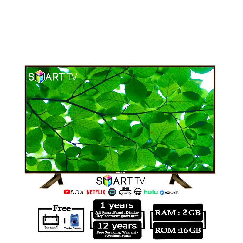 Vikan 50'' 4K TV UHD Voice Control Android Smart Television Wi-Fi 4K Led Tv Ram 2 gb Rom 16 gb. 