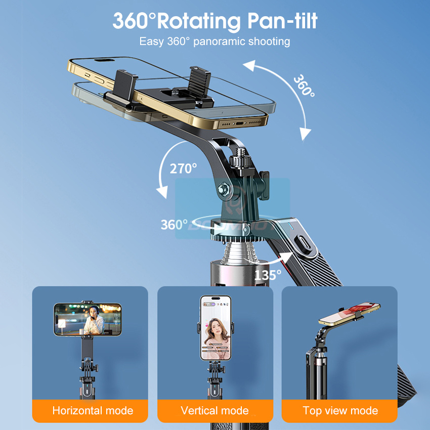 Doomhot Phone Holder Stabilizer 1.8M Camera Stabilizer Reinforced Four-Leg Ultra-Stable Tripod Live Self-Timer Automatic Balance Selfie Stick Tripod With Bluetooth Remote. 