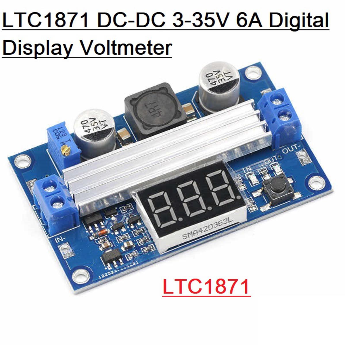 LTC1871 LTC-1871 DC-DC Step-Up BOOST 4-35V 6A 100W Converter Boost Power Module With LED Digital Display Voltmeter 100W Adjustable Output 3.5-35V Step Up Module Adapters