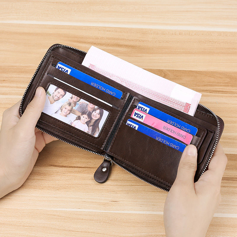 igh end exquisite men's wallet with multitional and practal er, I card holder, card bag, card holder, women's coin purse. 