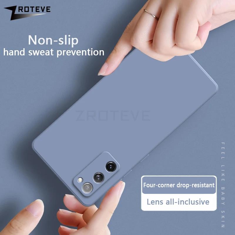 S20FE Case ZROTEVE Square Soft TPU Liquid Silicone Cover For Samsung Galaxy S20 FE S 20 Plus Ultra Shockproof Phone Cases. 