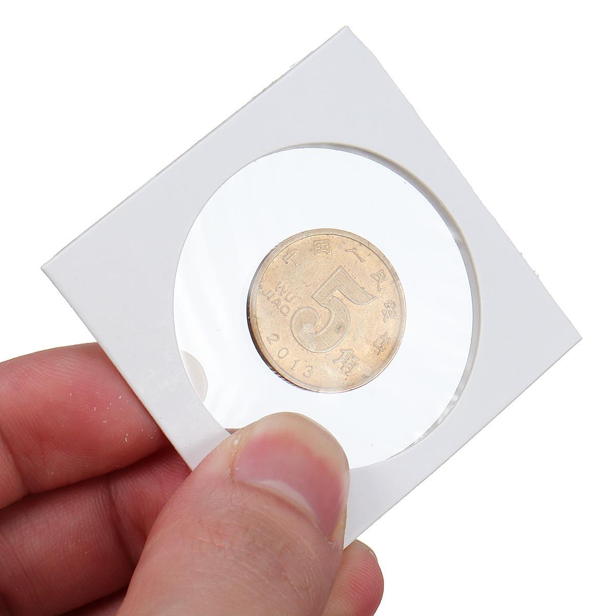 50 Pcs Cardboard Mylar Coin Holder Medal Storage Flips 17.5-40mm