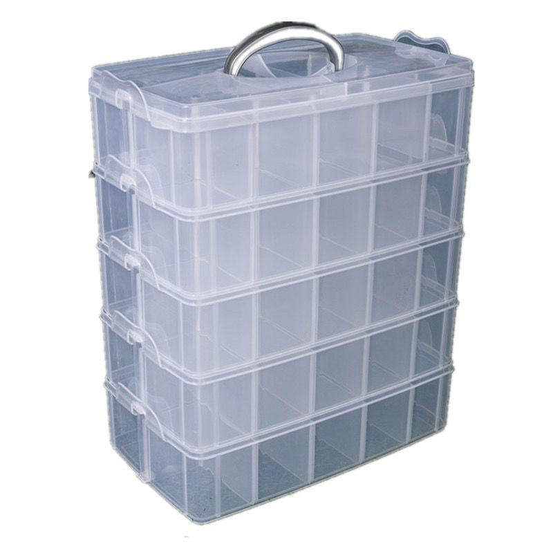 Plastic Transparent Hand Covered Divided  Large Storage Box Building Blocks Socks Jewelry Desktop Storage Box. 