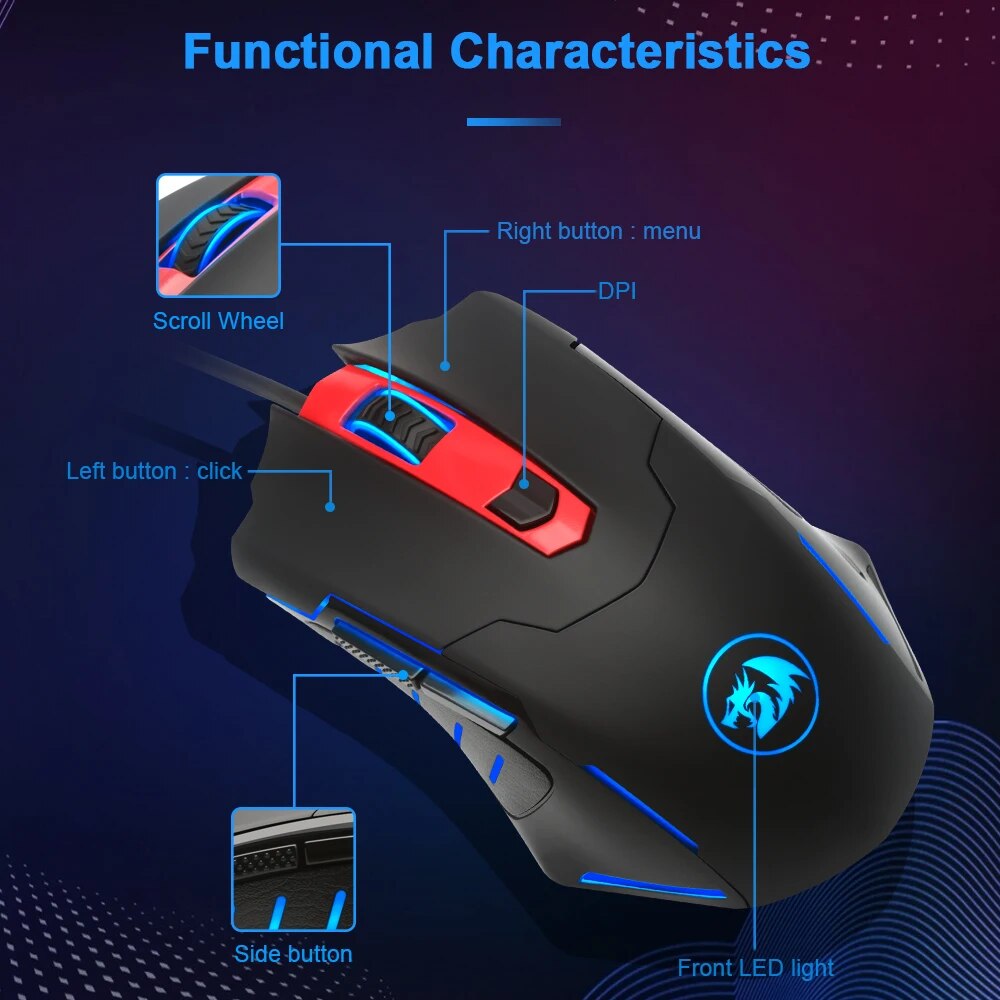 REDRAGON PEGASUS M705 RGB USB Wired Gaming Mouse 7200 DPI 7 buttons mice Programmable ergonomic For Computer PC Gamer Laptop. 