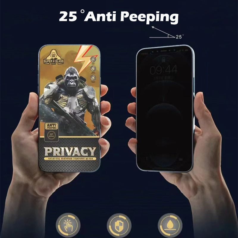 King Kong Gorilla Privacy Screen Protector For iPhone 11 12 13 14 15 Pro Max Anti-spy Tempered Glass For iPhone X XS Max 13 Pro. 