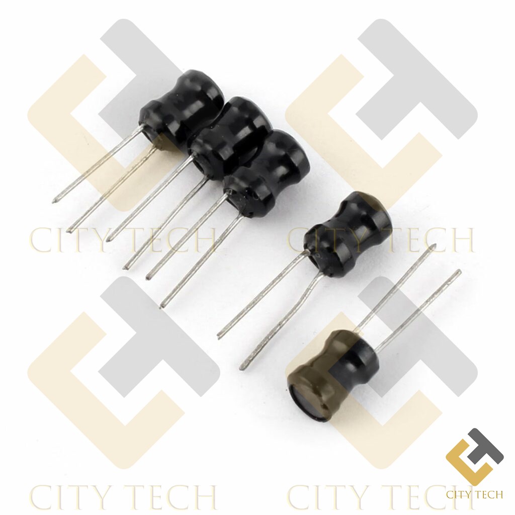 5Pcs- Radial Inductor 50uH Magnetic Core Drum Core Choke Power Inductor Through Hole Lead For PCB Board Electronics Projects DIY. 