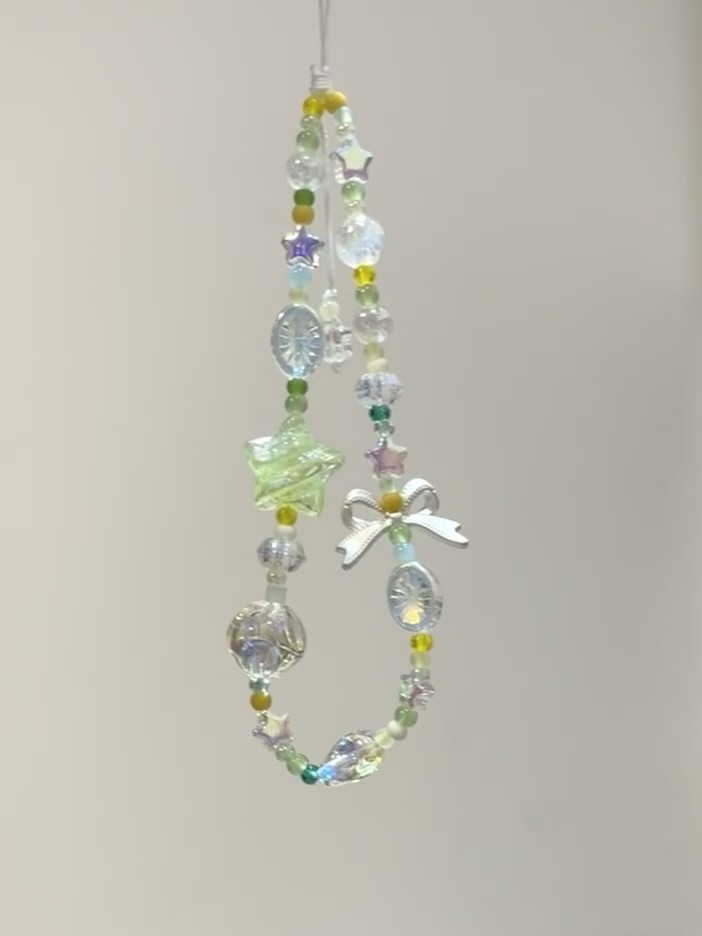 Xiaohongshu with the same rape flower field beaded mobile phone chain, ccd lanyard, DIY chain, camera chain, anti-lost keychain. 