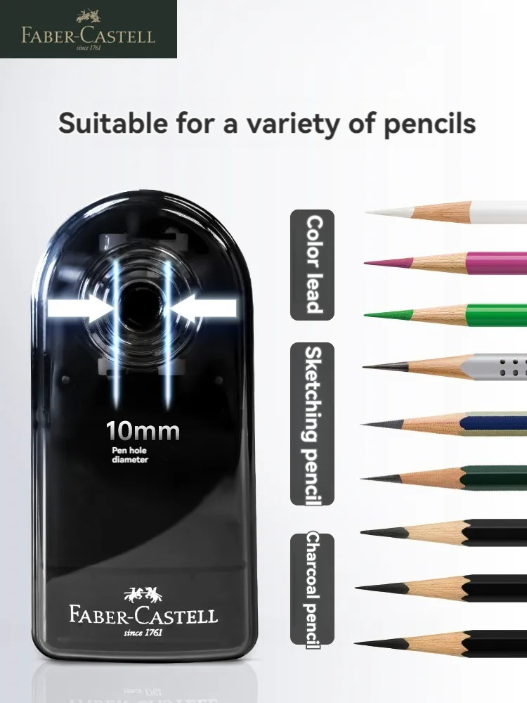 Faber Castell Artists Long Point Pencil Sharpener Manual for Art Charcoal Pencils/Drawing/Sketching Pencils Adjustable Points. 