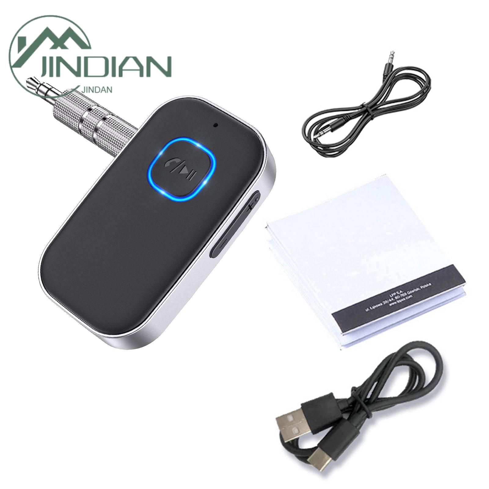 Dual Device Pairing Bluetooth-compatible Adapter Wireless Car Bluetooth Receiver with Hands-free Call Clear Audio for Multi-point Connection Ideal for Speakers Car Stereos Headphones Voice