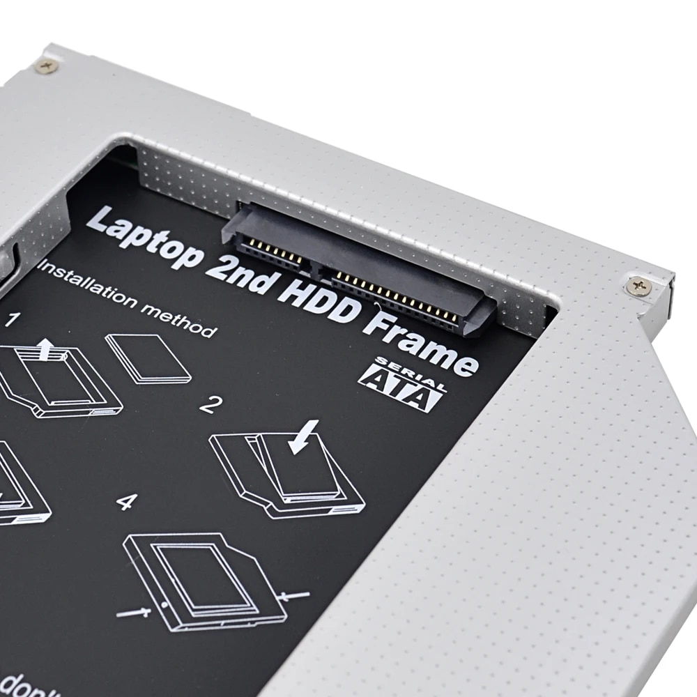 For Dell Latitude E6320 E6420 E6520 E6330 E6430 E6530 optibay Aluminum 2nd HDD Caddy 9.5mm SATA 3.0 2.5SSD DVD HDD Case Adapter. 