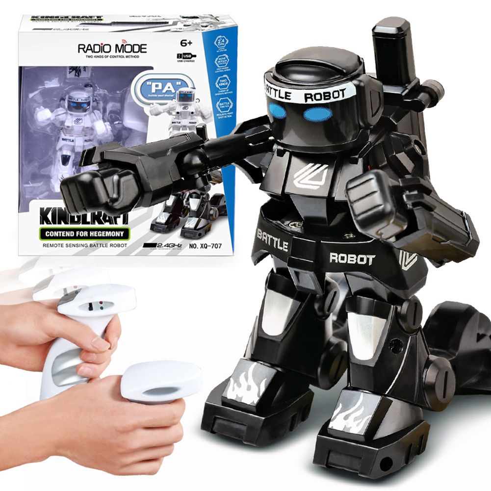 2pcs Boxing Sparring Robot 2.4g Remote Control Intelligence Fighting Robot Toys With Light Sound For Children Gifts. 