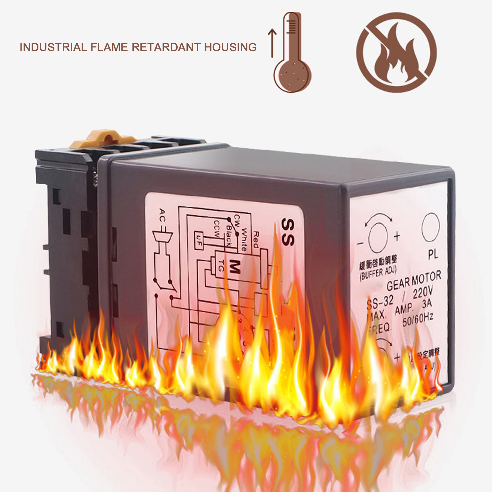 AC Motor Speed Controller Mini Separate Single Phase Stable Performance Motor Governor AC 220V for Printing Instrumentation. 