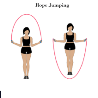 Rope jumping exercise vector