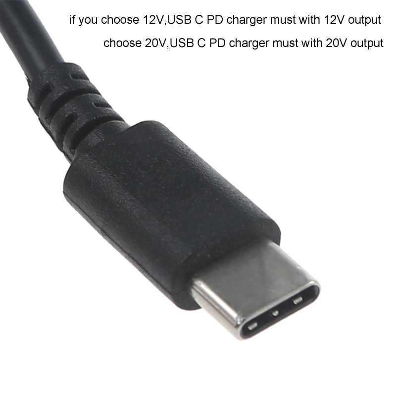 【PC 200cm USB C PD Power Supply Cable 9V 12V 5.5x2.1mm for Wireless WiFi Router. 