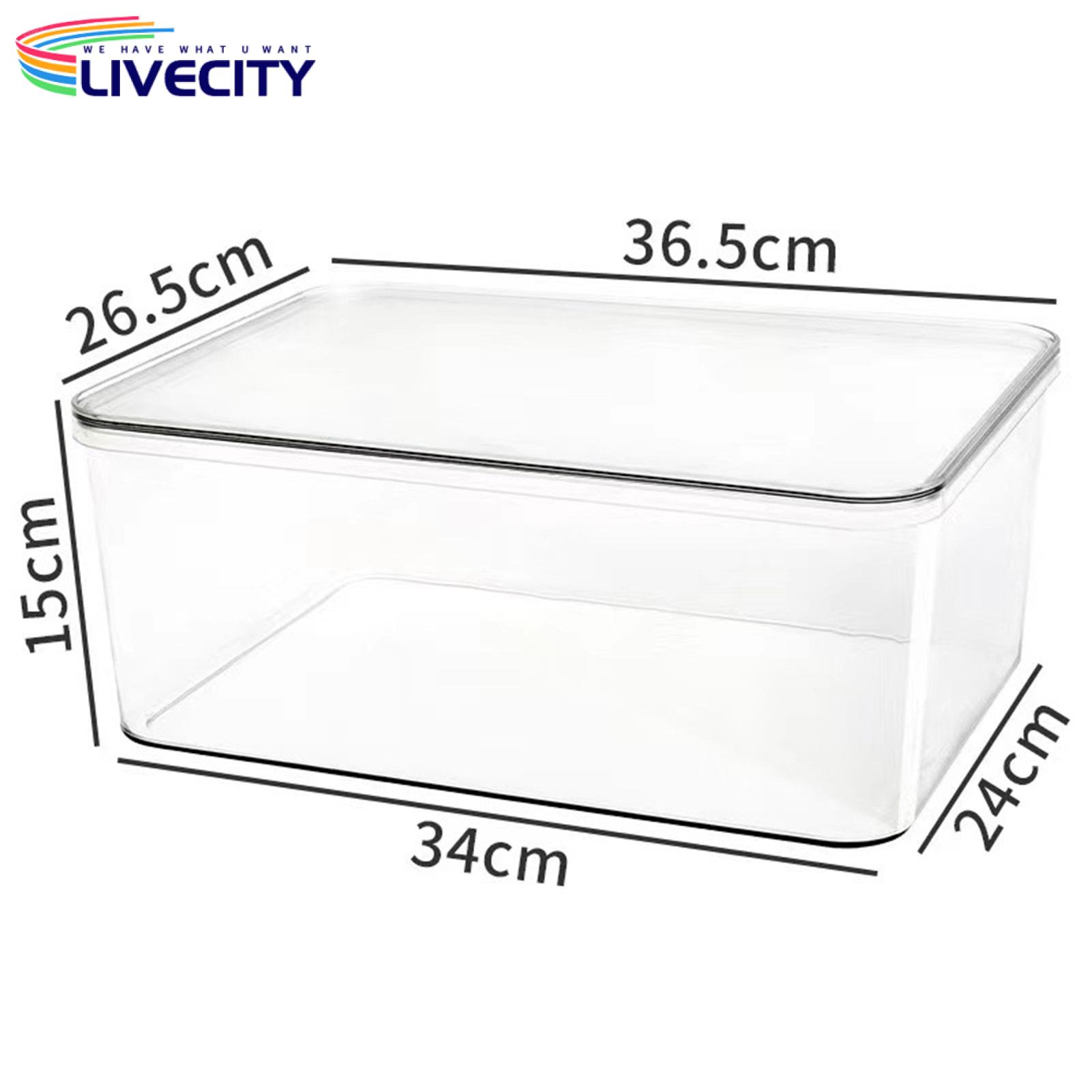 Acrylic Storage Box Large Capacity Dustproof Storage Box with Lid for Rice Cereal Bread Moisture-proof Transparent Container for Tidy Living Room Organizer. 