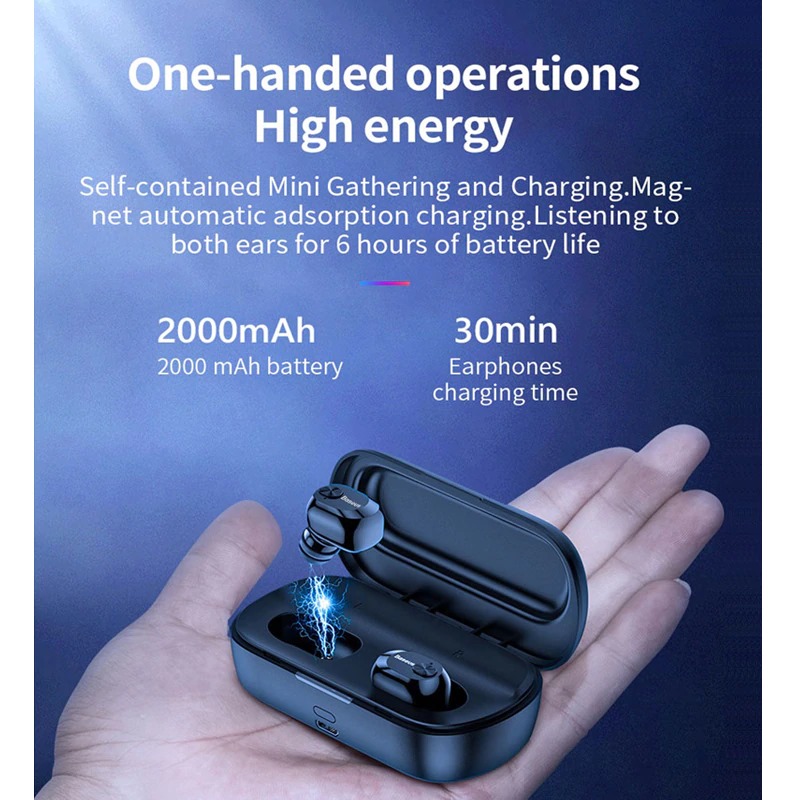 Baseus Encok W01 TWS Bluetooth 5.0 Wireless Earbuds. 