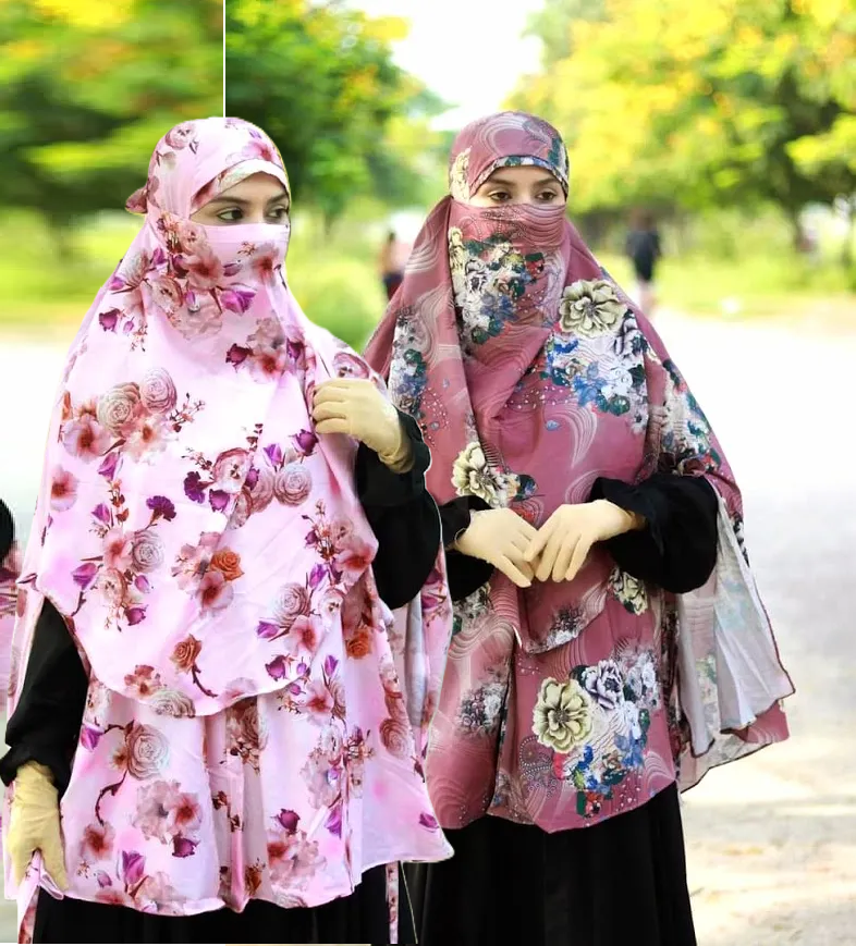 2 Pis only 1500tk,school and College or any where , butterfly 5 Colors georgette hijab, soft and comfortable hijab for girls ( Instant ready hijab). 