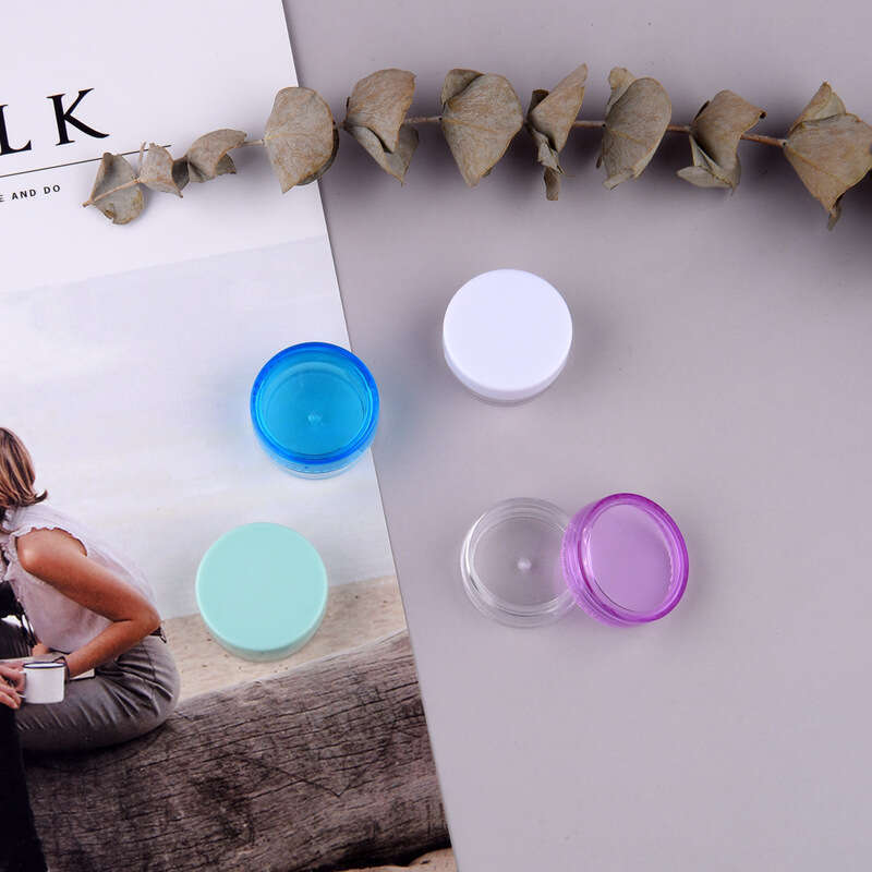 3g 5g round base cream bottle ordinary small sample sub packaging box multi color 12 color mixed batch. 