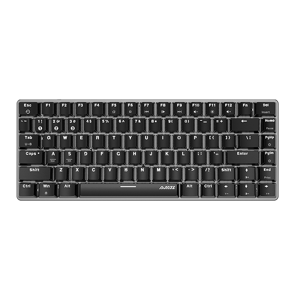 Ajazz AK33 82 Keys USB Wired Mechanical Keyboard Monochromatic White Backlight Gaming Office Keyboard Pink with Red Switches. 