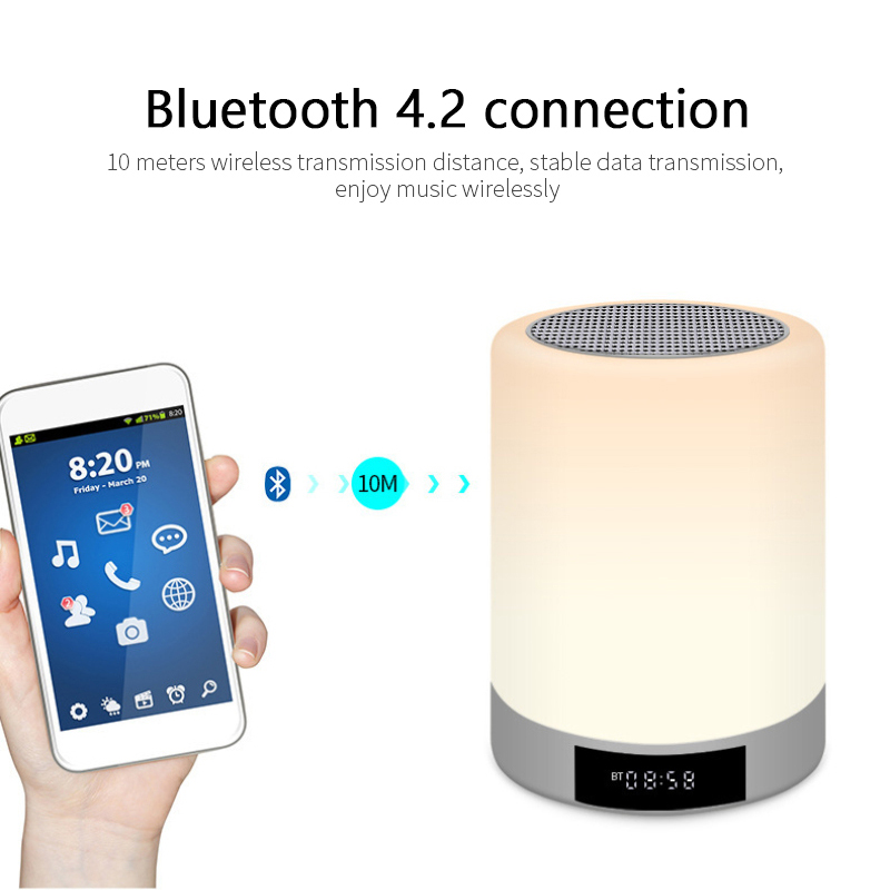 Night Lights Bluetooth Speaker Touch Sensor Bedside Lamp with Alarm Clock MP3 Music Player Touch Control LED Lamp Dimmable professional design. 