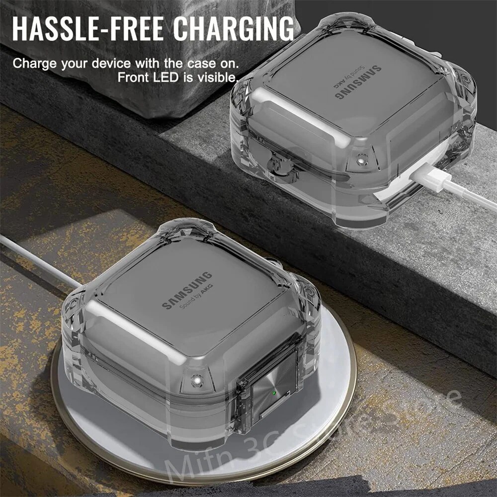 Waterproof phone case For Samsung Galaxy Buds Live 2 Pro Luxury [With Secure Lock] Protector Cover for Samsung Buds 2 Pro Clear. 