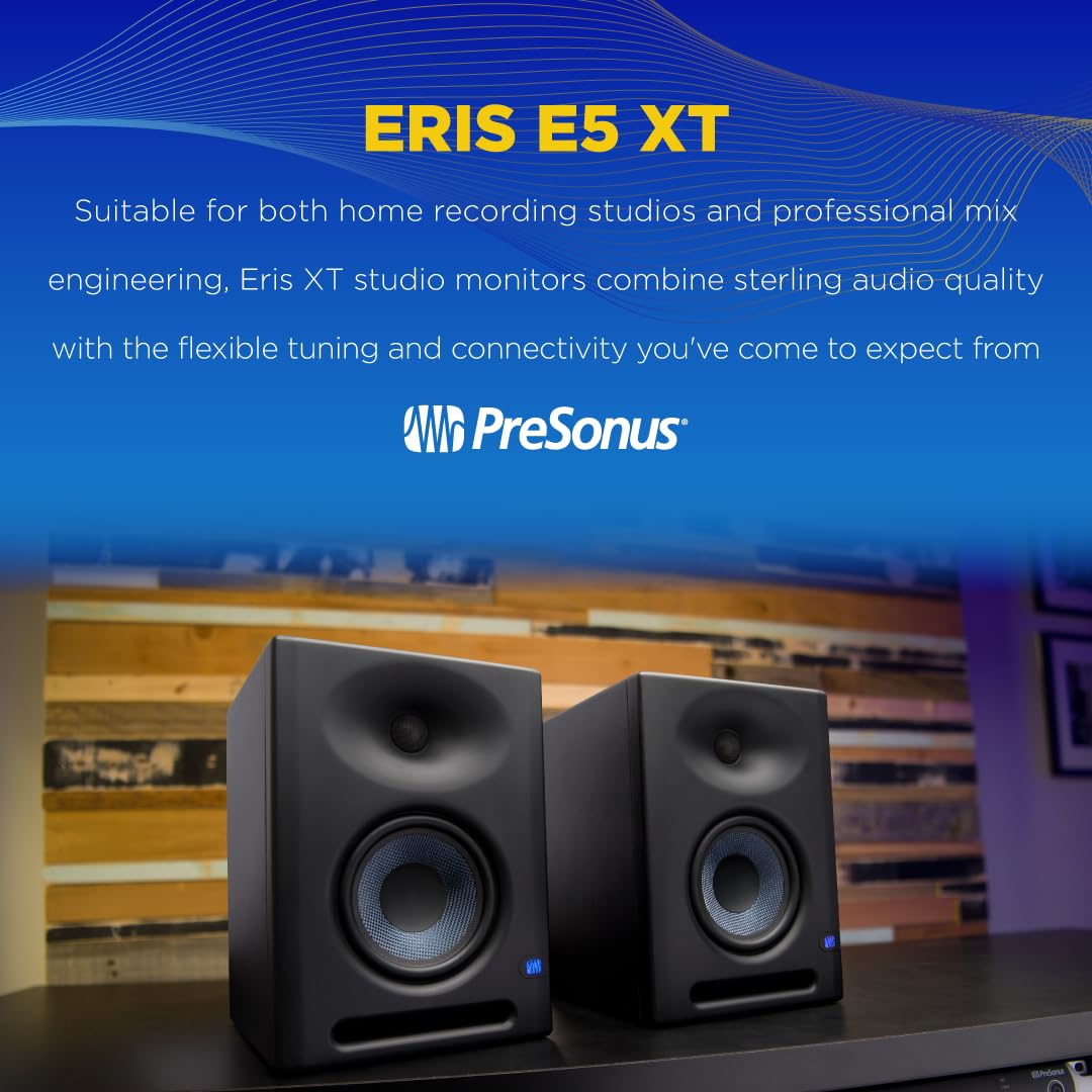 PreSonus Eris E5 XT 5.25" Near Field Studio Monitors (Pair). 
