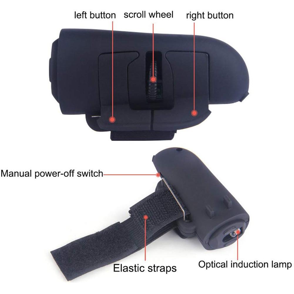 Mini Bluetooth-Compatible Wireless Finger Ring Mouse Ergonomic Handheld Optical Travel Mice 2.4G Version PC Remote Button Click. 