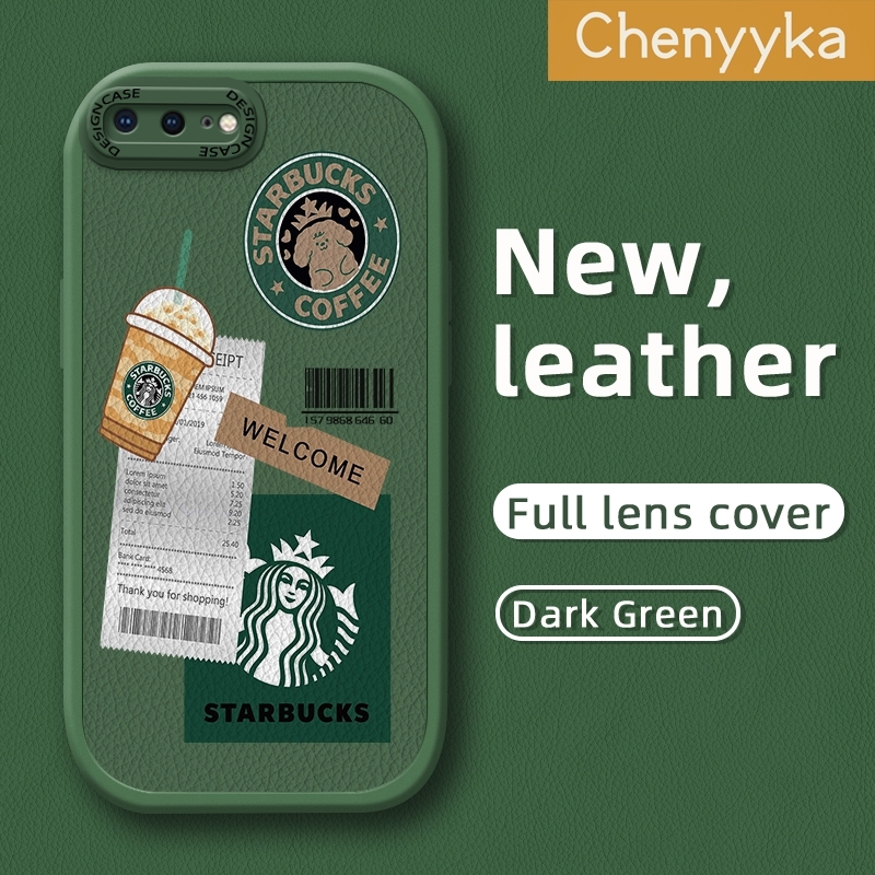 Chenyyka For iPhone 7 Plus iPhone 8 Plus Case Cartoon Cute Coffee Thin New Design Leather Soft Back Cover Camera Protect Cases Shockproof Casing. 