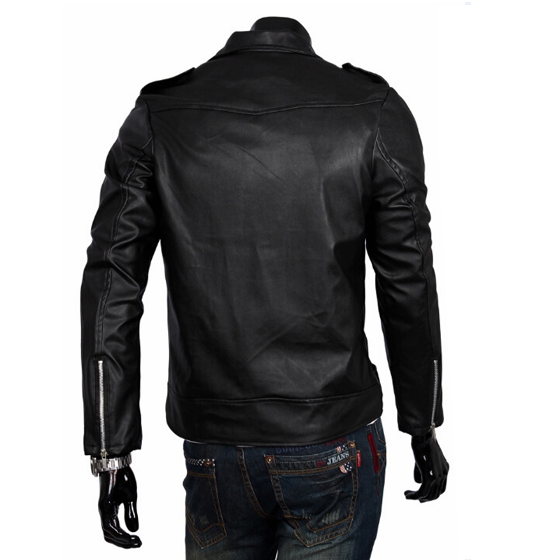 The Walking Dead Negan Cosplay Jacket Punk Men PU Leather Jacket Motorcycle Fashion Slim Fit Leather Coat. 